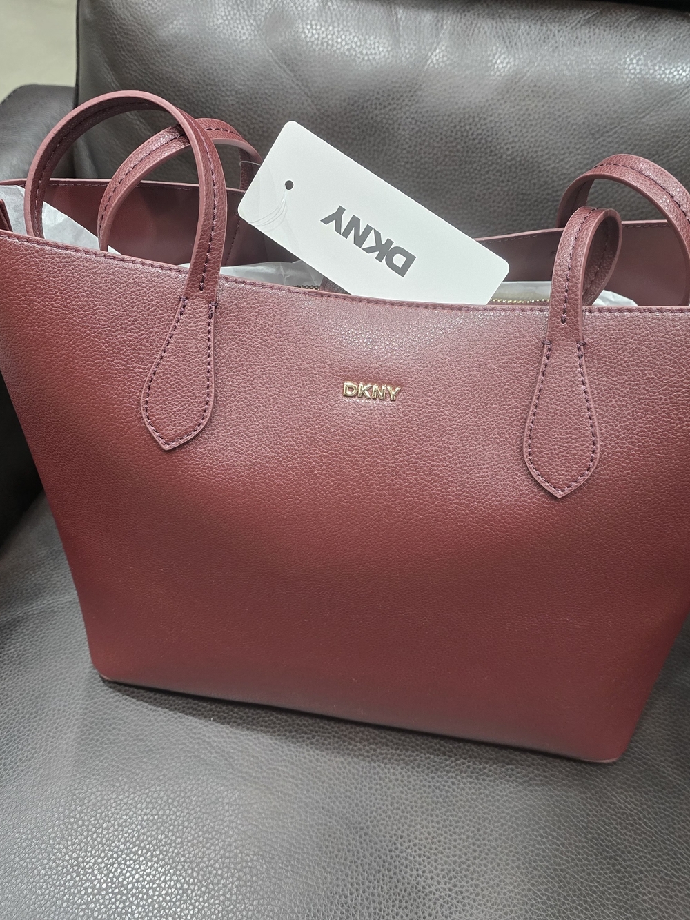 DKNY Women's Burgundy Tote Bag
